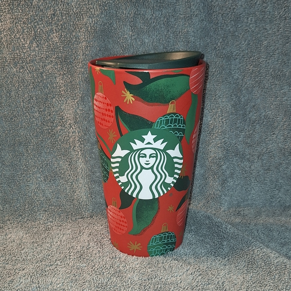 Starbucks 2019 Ceramic Holiday Travel Tumbler Mug Christmas Ornaments Ch…